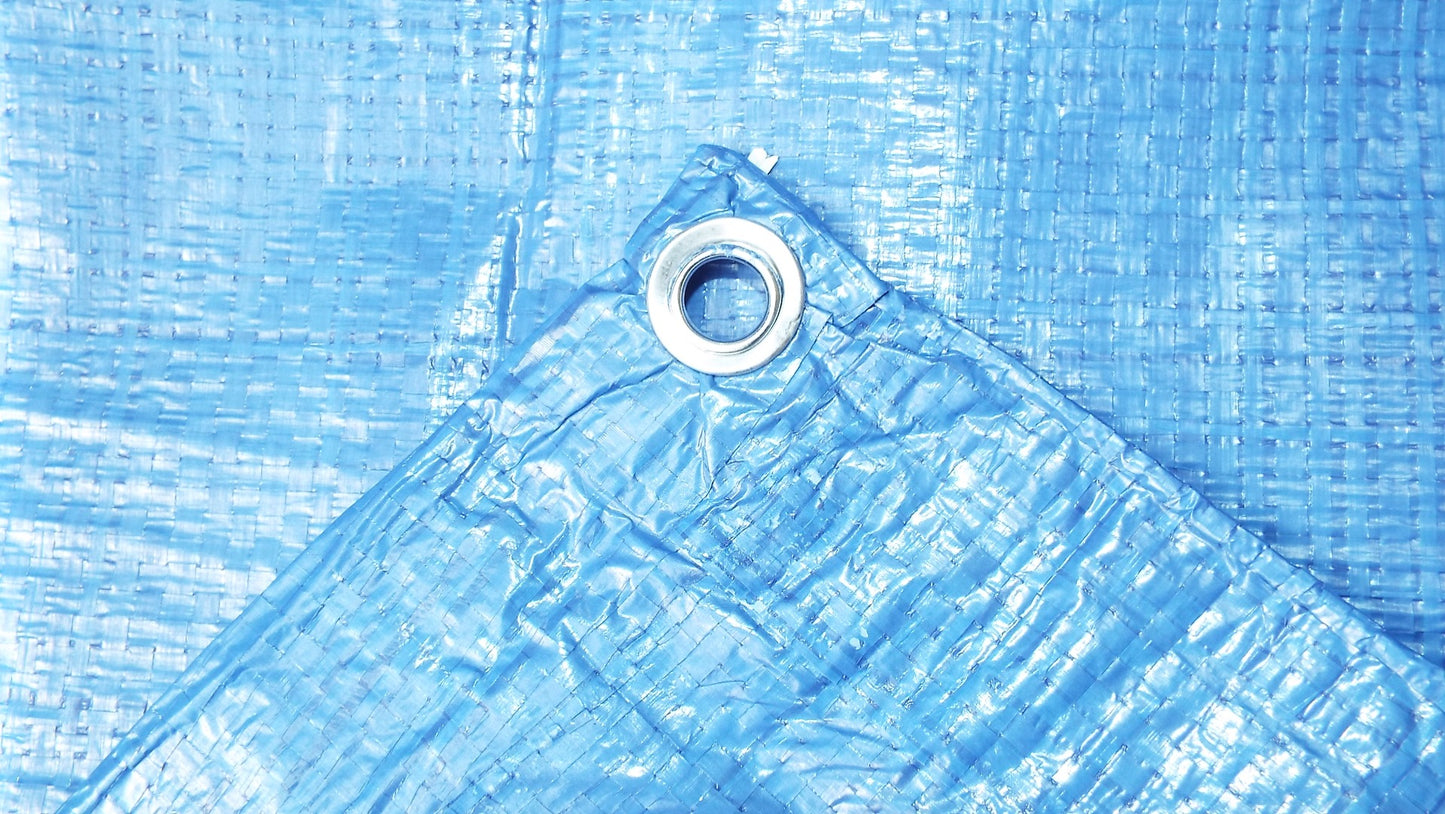 X001F7UWAD x40, MYPURECORE Large Blue Tarpaulin in Various Sizes - Durable, Water & UV Resistant Tarp Plastic Sheet for Outdoor, Camping, Tent Groundsheet & Garden - Ground Sheet for Versatile Use (3m x 3m)