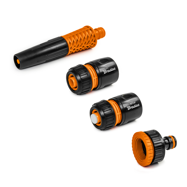Hose Connectors Set With Nozzle Black/Orange