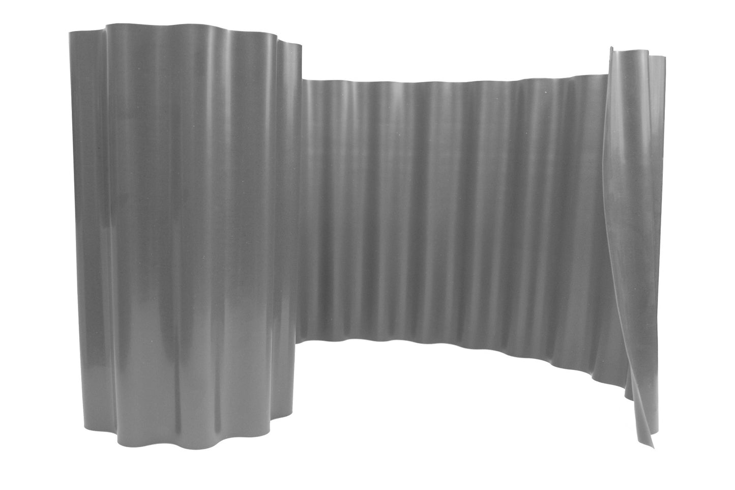 Wavy Plastic Garden Lawn Edging, H=10CM, L=9M, Light Gray