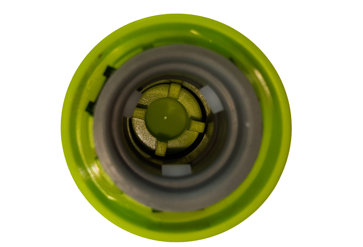 Female Hose Connector With Stop, 1/2" or 5/8" Hose, Lime
