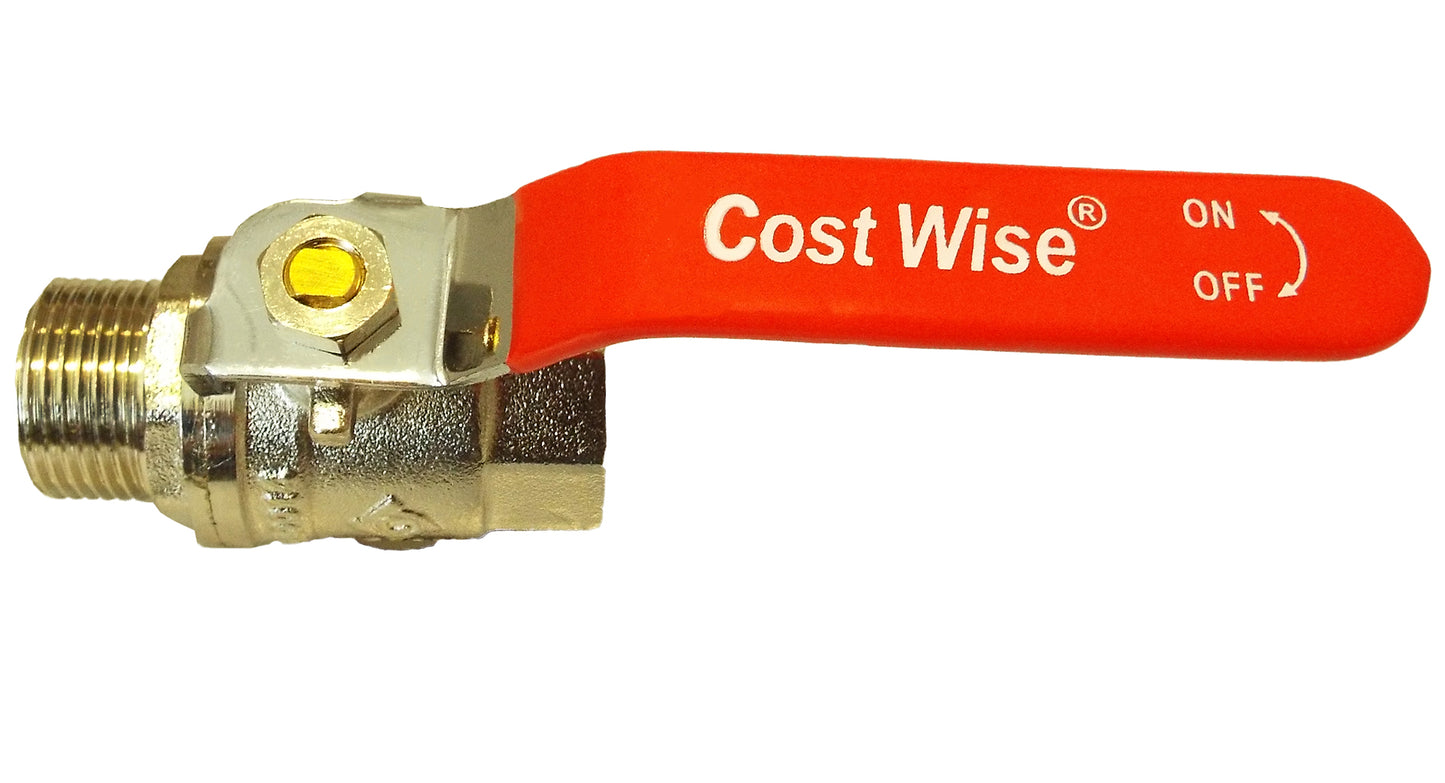 Brass Nickel-Plated Lever Valve 1/2" BSPM-F