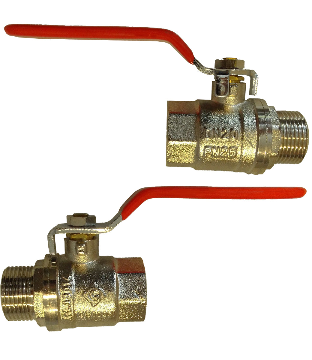 Brass Nickel-Plated Lever Valve 1/2" BSPM-F