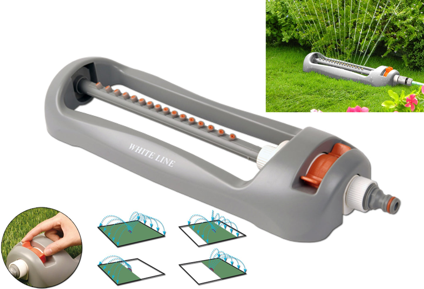 Compact Oscillating Sprinkler White Line