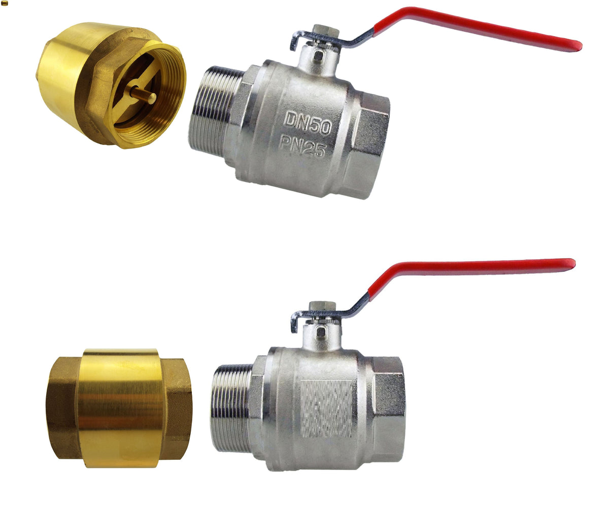 1” BSP Brass Nickel-Plated Lever Valve with Brass Spring Check Valve