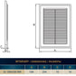 Louvre Vent D/180X250RW Classic 180mm X 250mm with Fly Screen