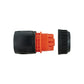2-Way Tap Connector Snap-On Outlet Metal Black/Orange + 2 x Hose Connectors
