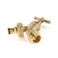 Brass Bib Tap Quick Connect with MDPE Tee 25mm - 3/4" BSPF