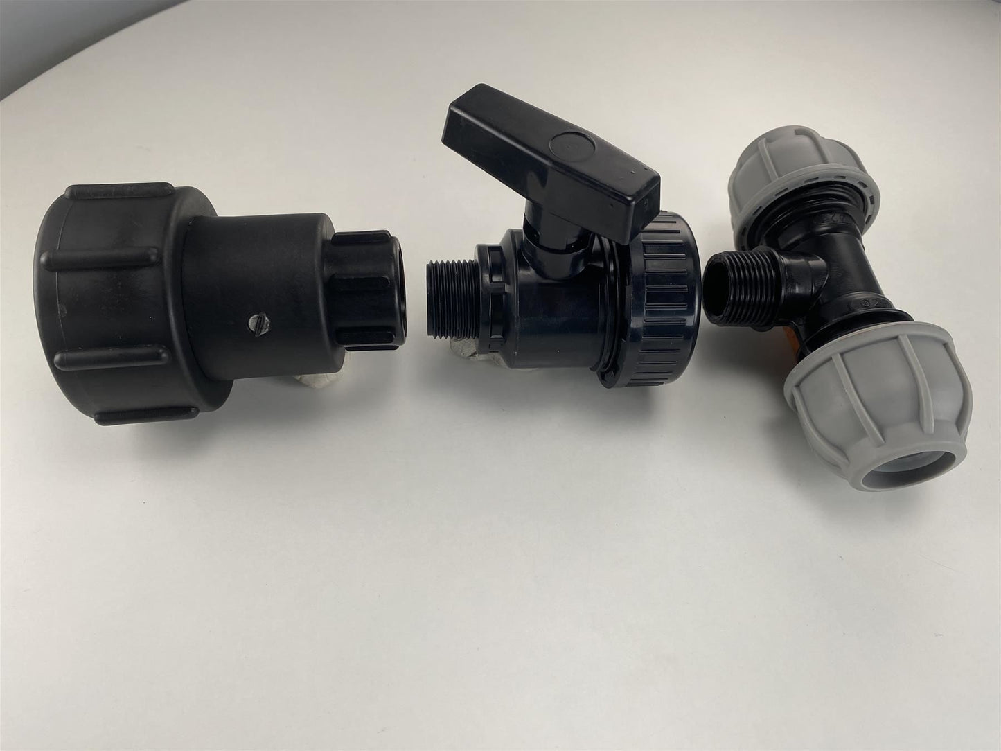 Swivel IBC Extender + Valve + 25mm MDPE Tee