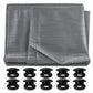 Tarpaulin 200GSM L-Grade Grey with 10 x Clip-On Eyelets Black