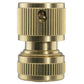 3 Way Male Snap-On Connector Brass with Valves and 3 x Brass Female Hose Connectors