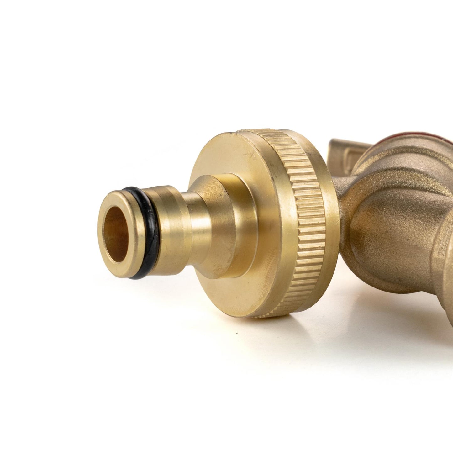 Brass Bib Tap Quick Connect with MDPE Tee 32mm - 3/4" BSPF