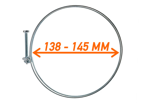 Double Wire Hose Clamp Galvanised 138mm-145mm