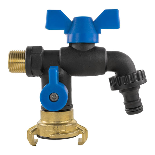 Garden Double Bib Tap 1/2" BSPM + Geka Type Claw Outlet