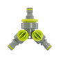 2-Way Tap Splitter Connector with 3 x Quick Connect Outlets (Lime)