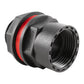 Water Butt Connector 1" BSP with Garden Lever Tap with Geka Type Claw and 1" Hose Barb Connector