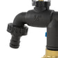 Garden Double Blue/Black Lever Tap + Geka Type Claw Outlet