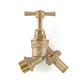 Brass Bib Tap 1/2" Barb with MDPE Tee 20mm - 1/2 " BSPF