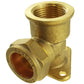 15mm Brass Wall Flange Kit with Garden Bib Double Tap Black/Blue and PTFE Tape Kit