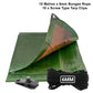 Green/Brown L-Grade Tarpaulin with 10m of 6mm Bungee Rope and 10 x Screw Type Tarp Clips