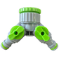 2-Way Tap Connector With Valves 1" or 3/4" BSP Female, Green/Gray