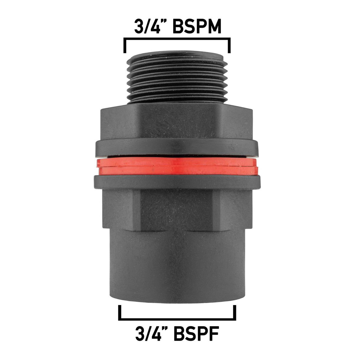 Water Butt Connector 3/4" BSP and Garden Lever Tap with Geka Type Claw 1/2" Hose Barb Connector