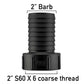 IBC 2" S60X6 Thread Valve with S60X6 to 2" Hose Tail
