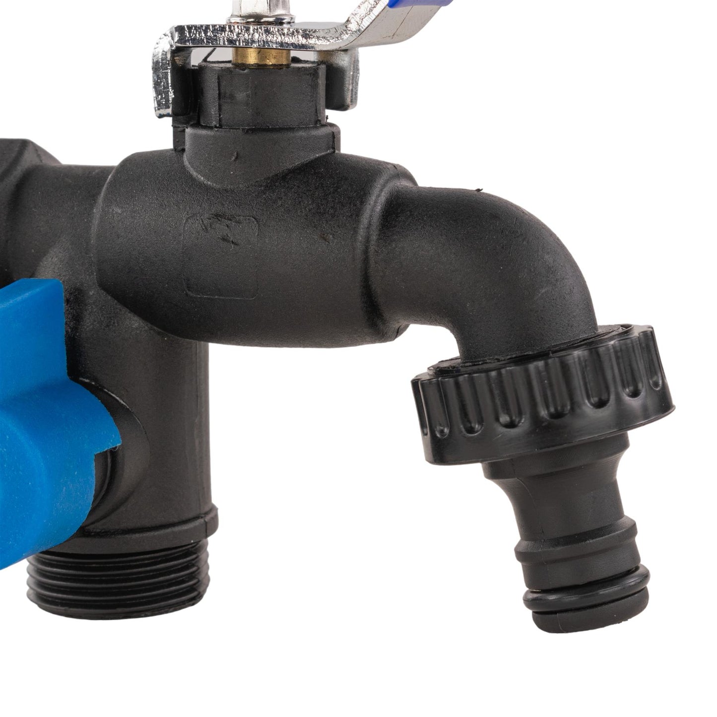 Garden Double Blue/Black Lever Tap + Geka Type Claw Outlet