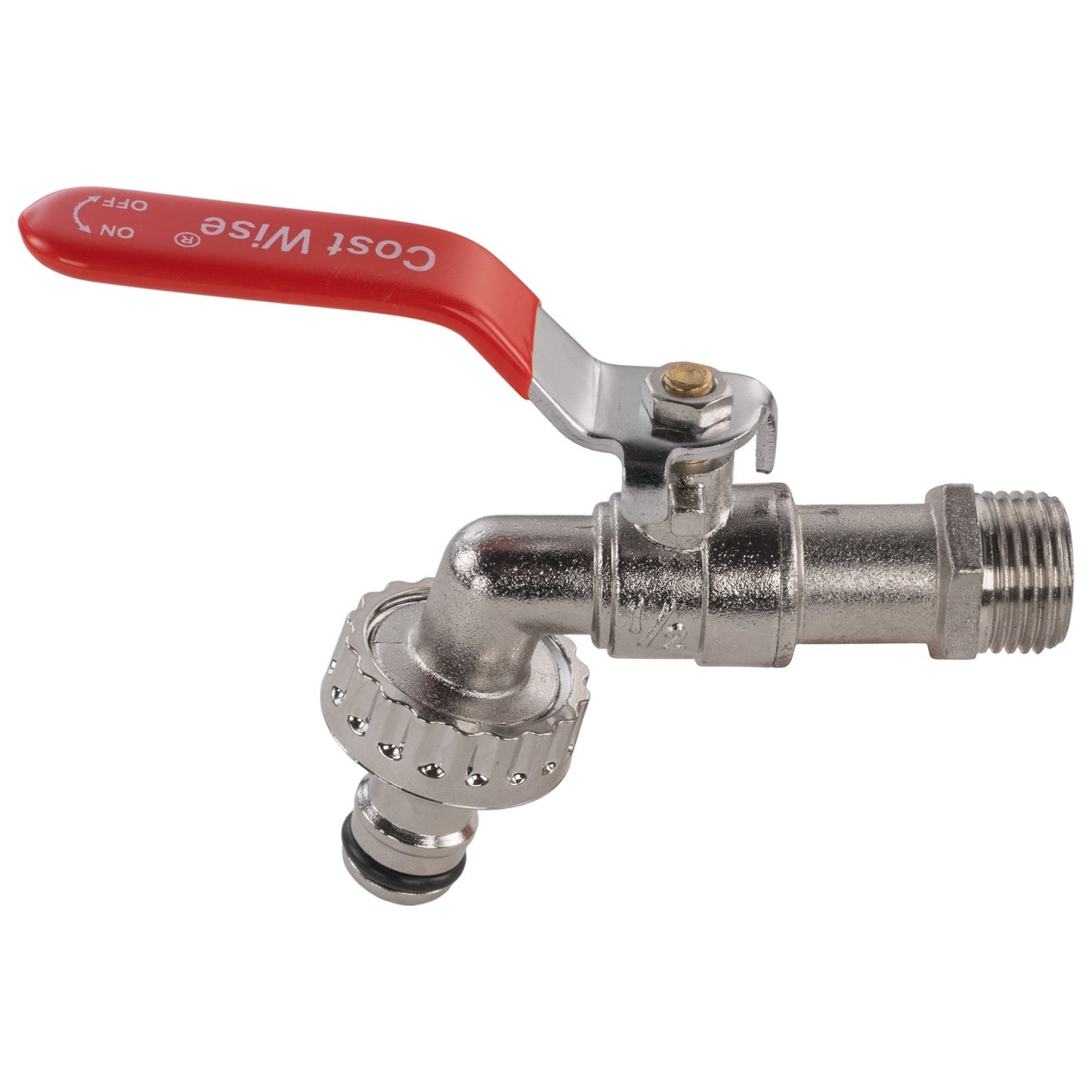 Garden Lever Tap 3/4 BSPM to Quick Connect + 32mm MDPE Elbow
