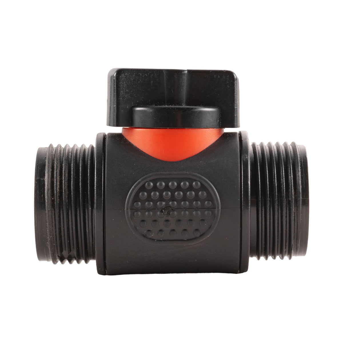 25mm MDPE Wall Flange + Valve + 3/4" BSPF to Micro 4mm Barb Connector