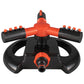 Cost Wise 3-Arm Adjustable Rotating Lawn Sprinkler Black Orange