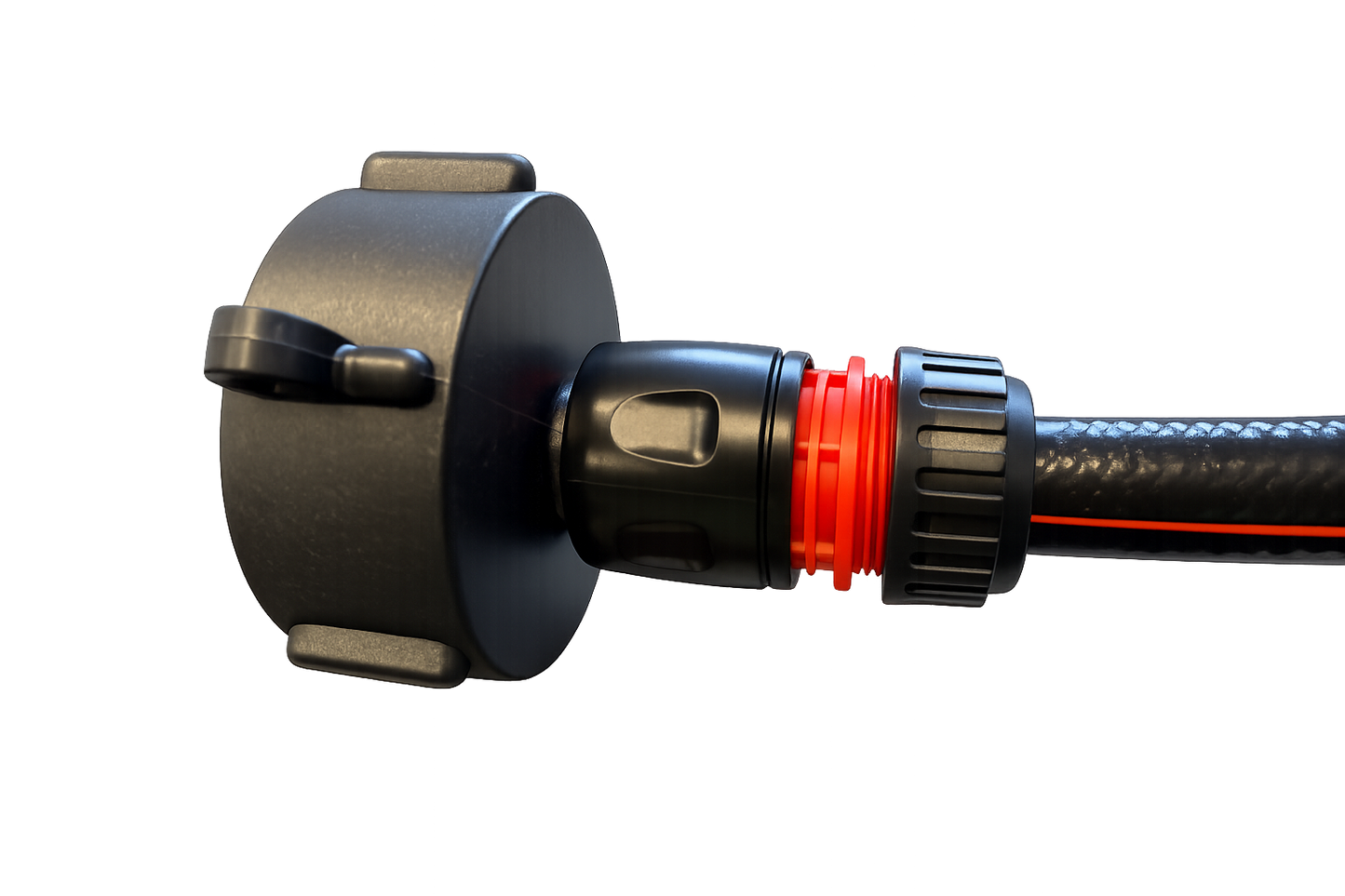 IBC Flexi Connection Kit Black Hose with Black Orange Multi-Sprayer