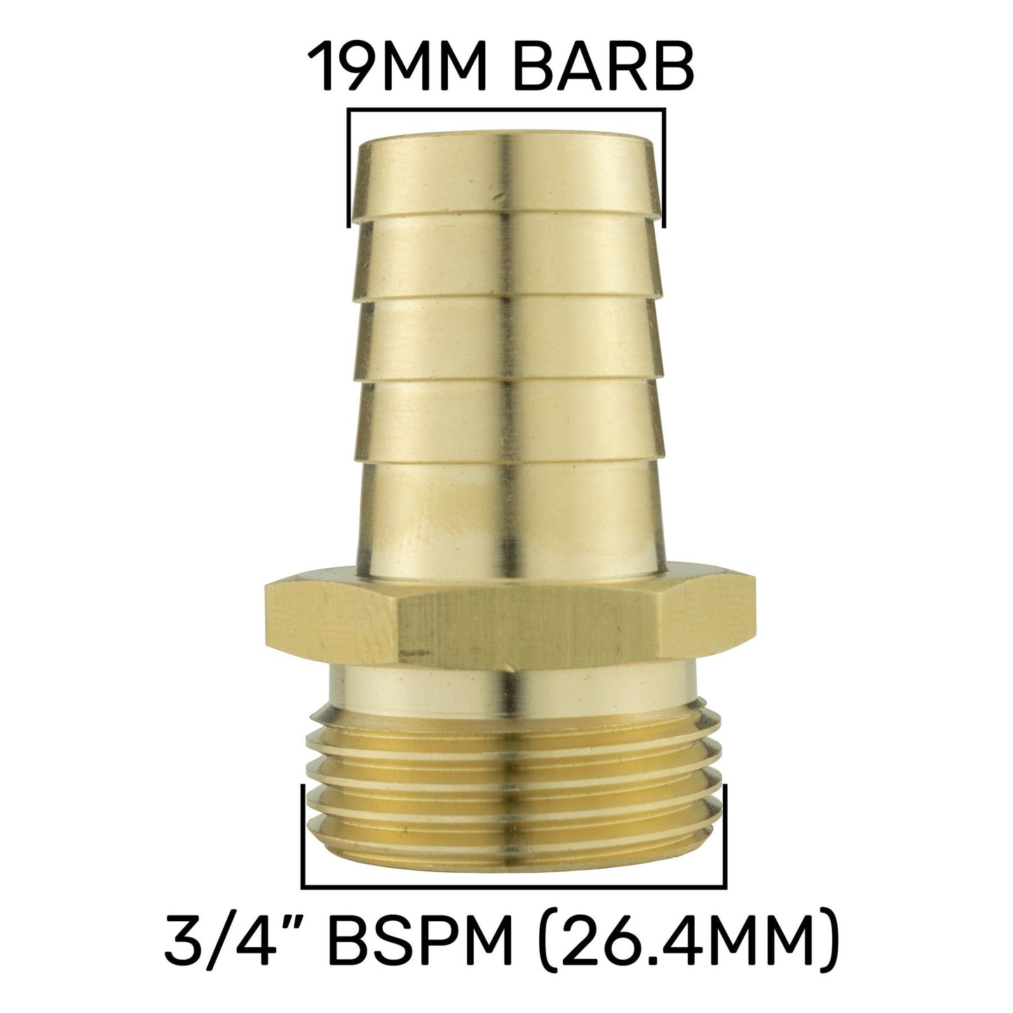 Ball Valve Lever 3/4" BSPF with 1 x Geka Type Claw Outlet and 1 x 19mm Barb Outlet