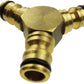 3 Way Male Snap-On Connector Brass