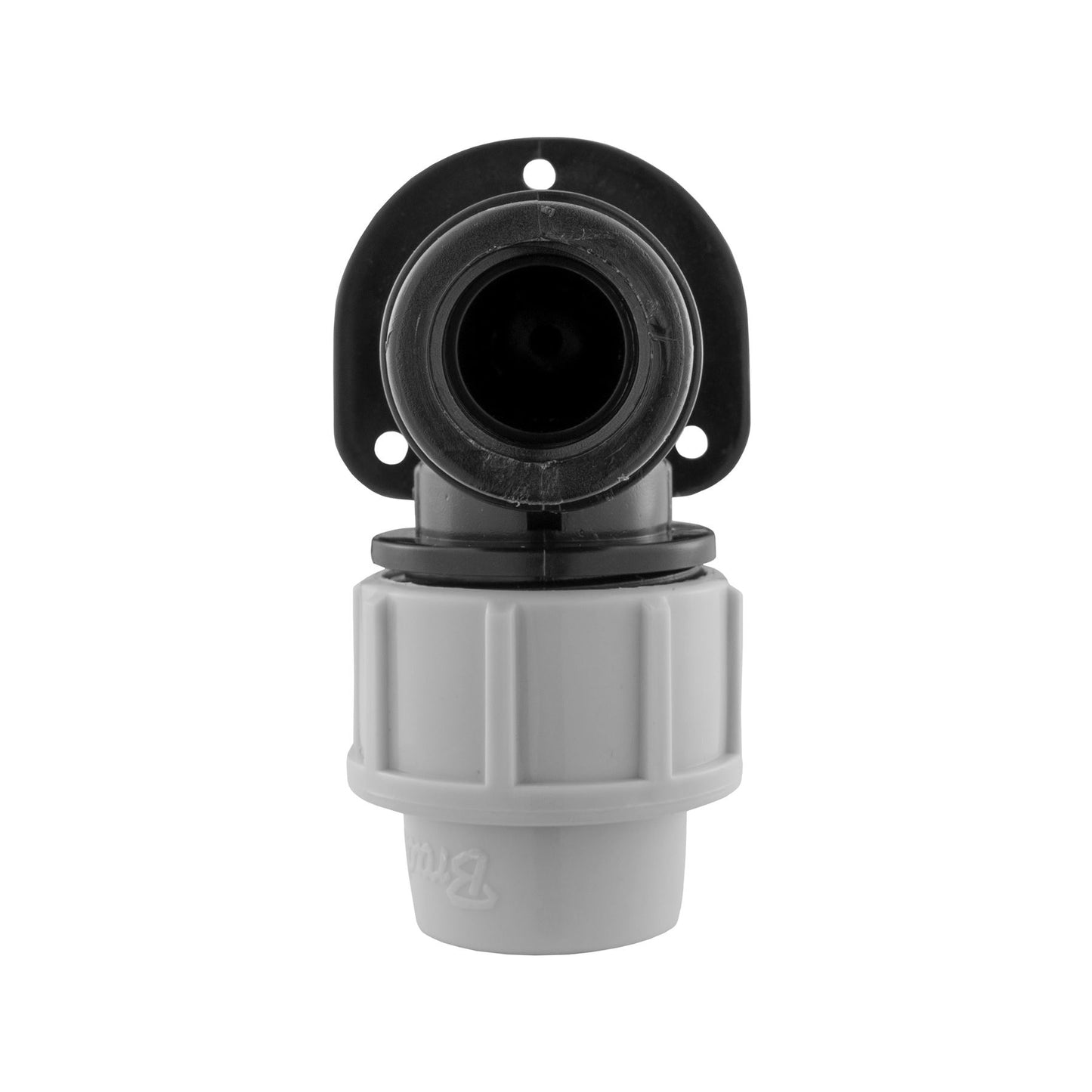 32mm MDPE Wall Flange with Nylon Tap Barb/Quick Connect and PTFE Tape