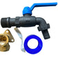 15mm Brass Wall Flange Kit with Nylon 1/2" Barb Garden Tap and PTFE Tape Kit