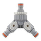 2-Way Tap Splitter Connector with 3 x Quick Connect Outlets (Grey/White)