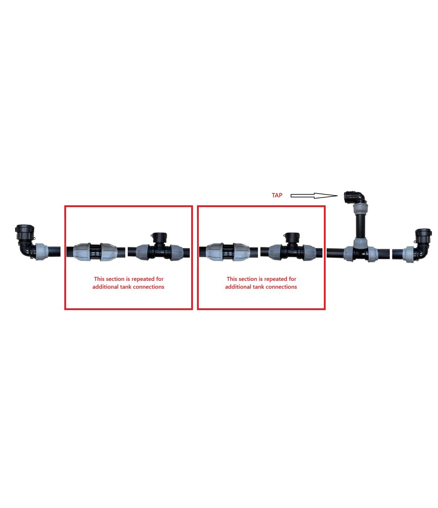 IBC 4-Tank Joining Kit Via 25mm Pipe