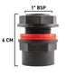 Water Butt Connector 1" BSP with Garden Lever Tap with Geka Type Claw and 3/4" Hose Barb Connector