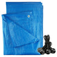 Blue S-Grade Tarpaulin with 10 x 4" Bungee Balls (Black)