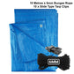 Blue S-Grade Tarpaulin with 10m of 6mm Bungee Rope and 10 x Slide Type Tarp Clips