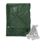 Green S-Grade Tarpaulin with 20 x 6" Bungee Balls (White)