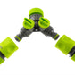 2-Way Tap Connector 3/4" and 1" BSP Inlet and 2 x Hose Connectors (Lime)