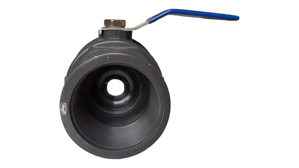 1.25” BSPF PP Stopcock with Stainless Steel Ball Valve 40mm Barb Ends