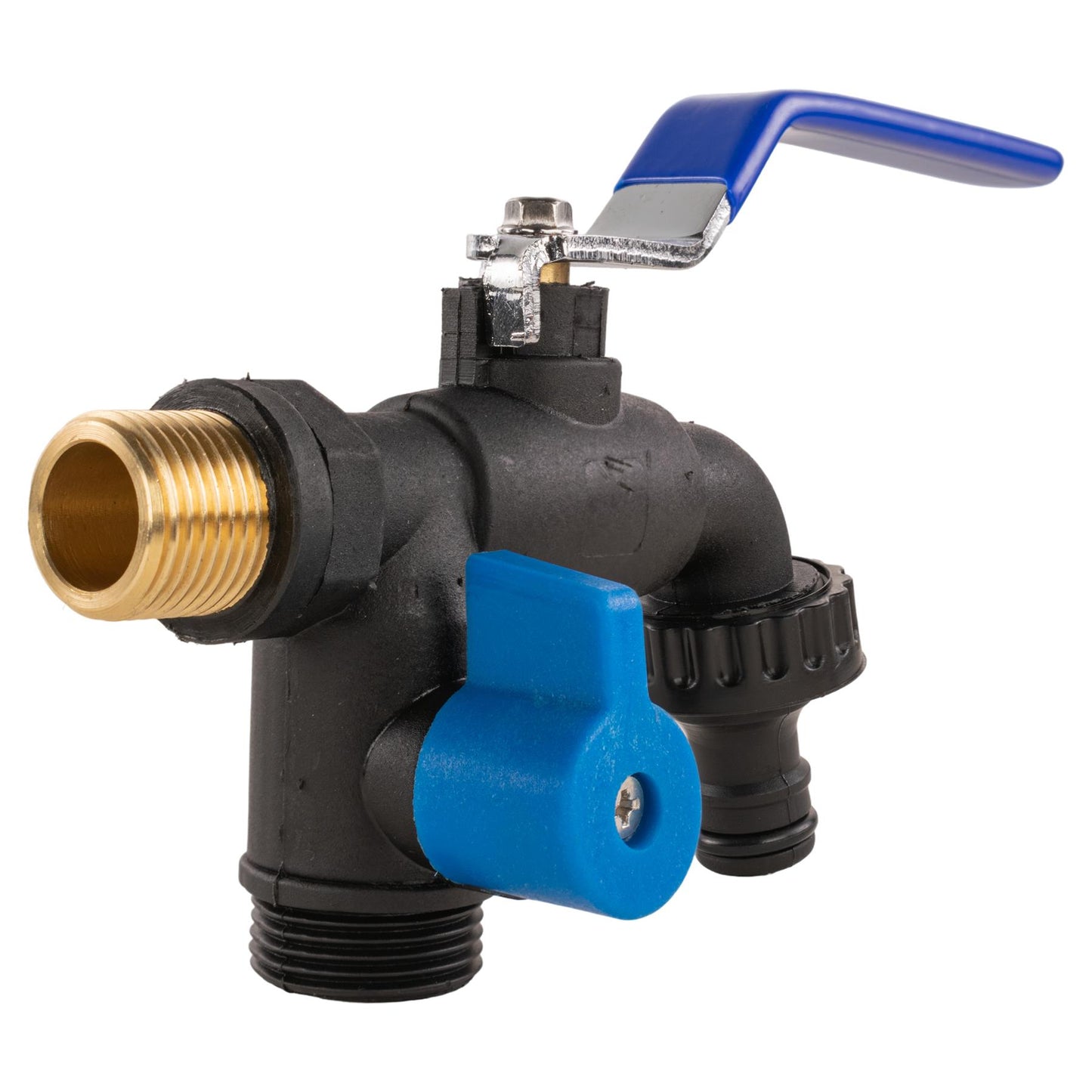 Garden Double Blue/Black Lever Tap + Geka Type Claw Outlet