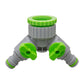 2-Way Tap Splitter Connector with 3 x Quick Connect Outlets (Grey/Lime)