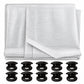 Tarpaulin 90GSM White with 10 x Clip-On Eyelets Black
