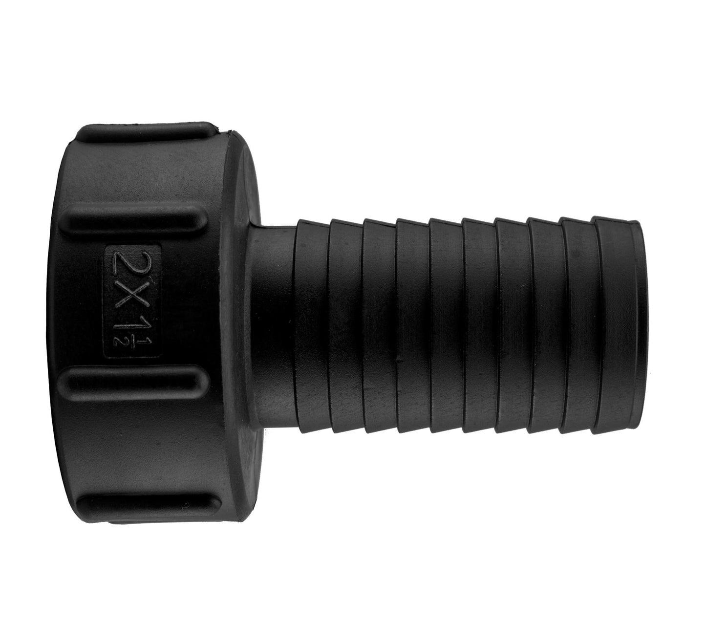 IBC 2" S60X6 Thread Valve with S60X6 to 1.5" Hose Tail