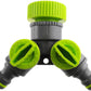 2-Way Tap Connector with 2 x Hose Connectors and 1 x Click-Lock Quick Connection (Lime)