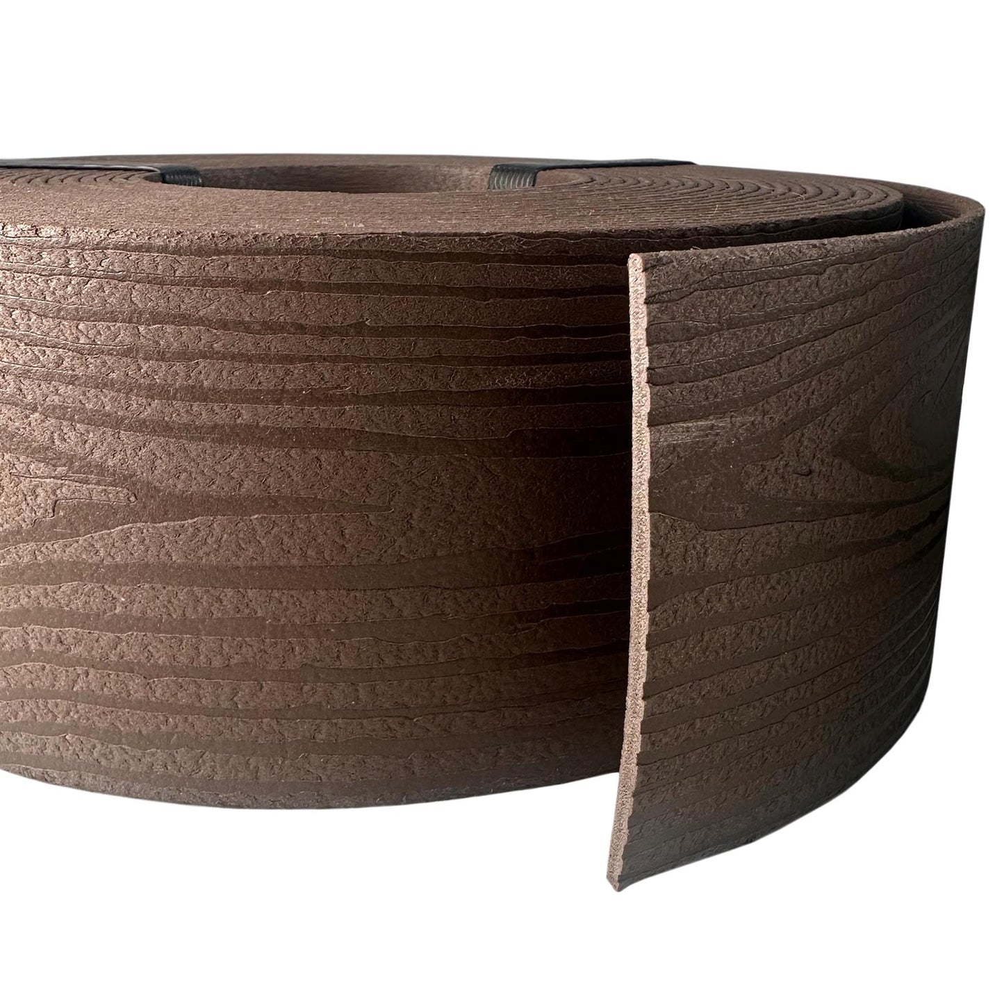 Lawn Edging Heavy Duty Wood Effect 130mm High, 2.8mm Thick, 10 Metre Roll