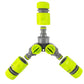 2-Way Tap Connector with 3 x Quick Connect Outlets and 3 x Standard 1/2" Hose Connectors (Lime)